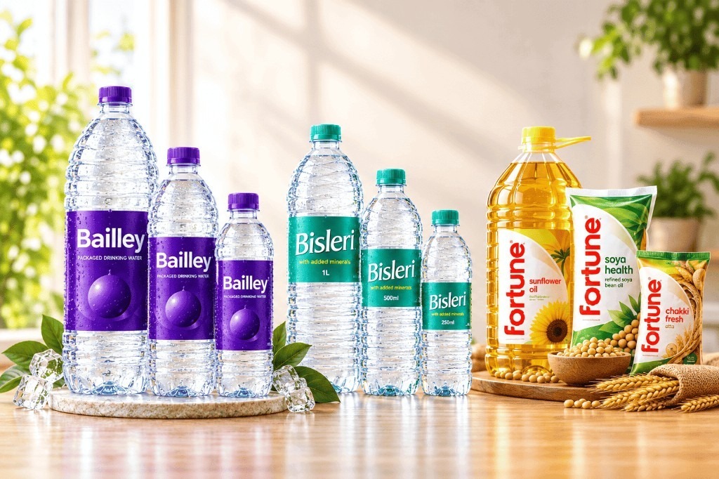 Bailley, Bisleri and Fortune products from Premium Food Supply